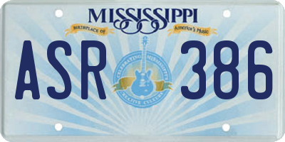 MS license plate ASR386