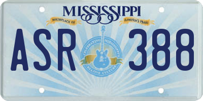 MS license plate ASR388