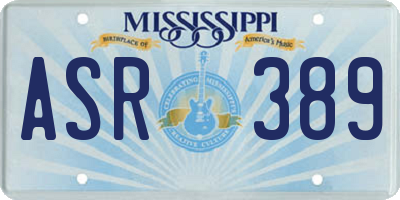 MS license plate ASR389