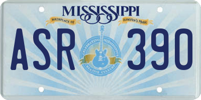 MS license plate ASR390