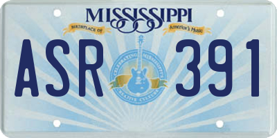 MS license plate ASR391