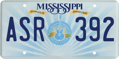 MS license plate ASR392