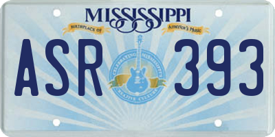 MS license plate ASR393
