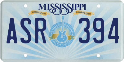 MS license plate ASR394