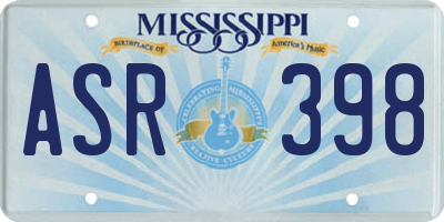MS license plate ASR398