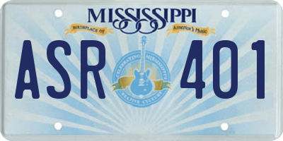 MS license plate ASR401
