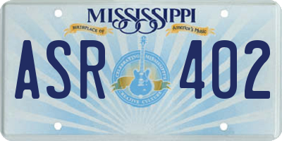 MS license plate ASR402