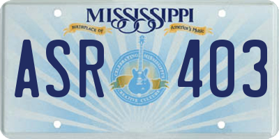 MS license plate ASR403