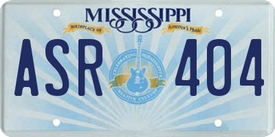 MS license plate ASR404