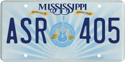 MS license plate ASR405