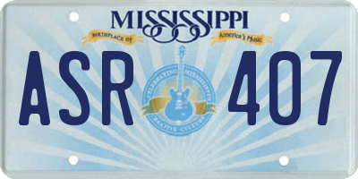 MS license plate ASR407