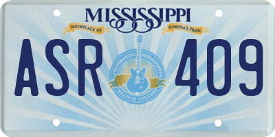 MS license plate ASR409