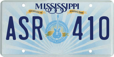 MS license plate ASR410