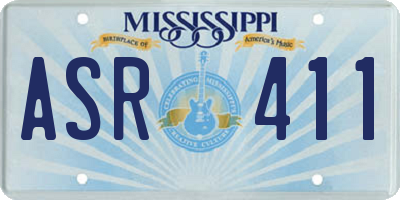 MS license plate ASR411