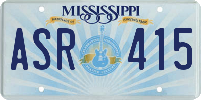 MS license plate ASR415