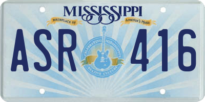 MS license plate ASR416