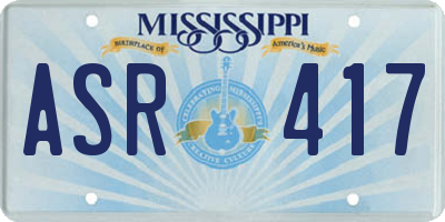 MS license plate ASR417
