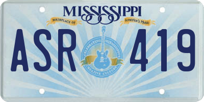 MS license plate ASR419