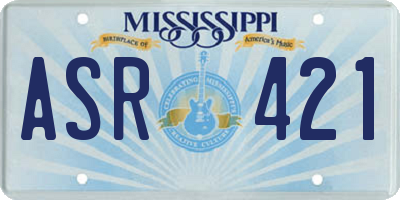 MS license plate ASR421