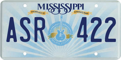 MS license plate ASR422
