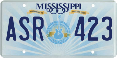 MS license plate ASR423
