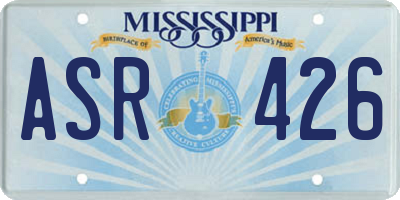 MS license plate ASR426
