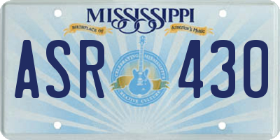 MS license plate ASR430
