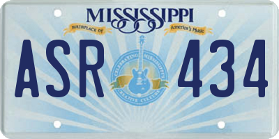 MS license plate ASR434