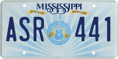 MS license plate ASR441