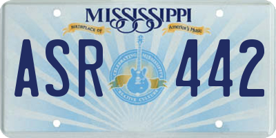 MS license plate ASR442