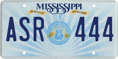 MS license plate ASR444