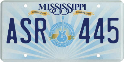 MS license plate ASR445