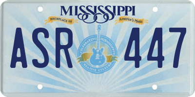 MS license plate ASR447