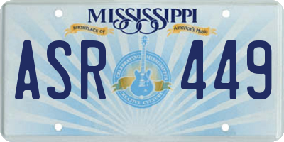 MS license plate ASR449