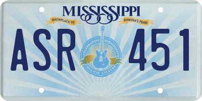 MS license plate ASR451