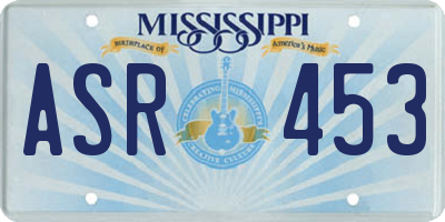 MS license plate ASR453