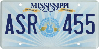 MS license plate ASR455