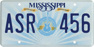 MS license plate ASR456