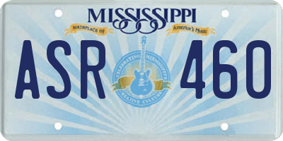 MS license plate ASR460