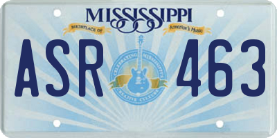 MS license plate ASR463