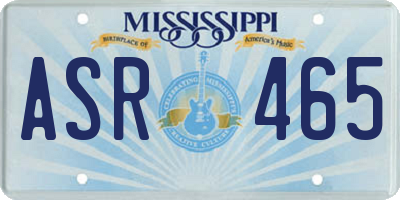 MS license plate ASR465