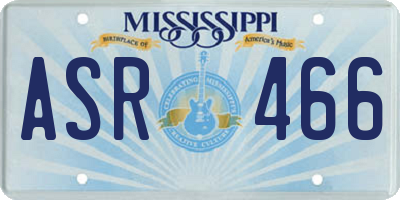 MS license plate ASR466