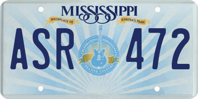MS license plate ASR472