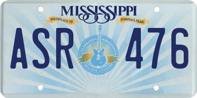 MS license plate ASR476