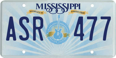 MS license plate ASR477