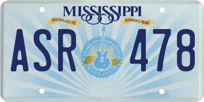 MS license plate ASR478