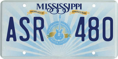 MS license plate ASR480
