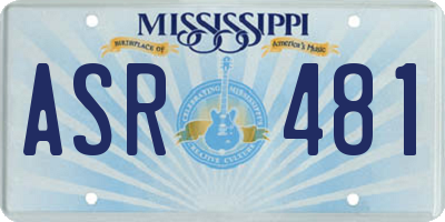 MS license plate ASR481