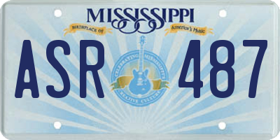 MS license plate ASR487