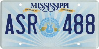MS license plate ASR488